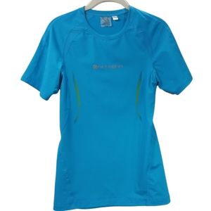 Octagon Blue Short Sleeve SwimTop SZ Small